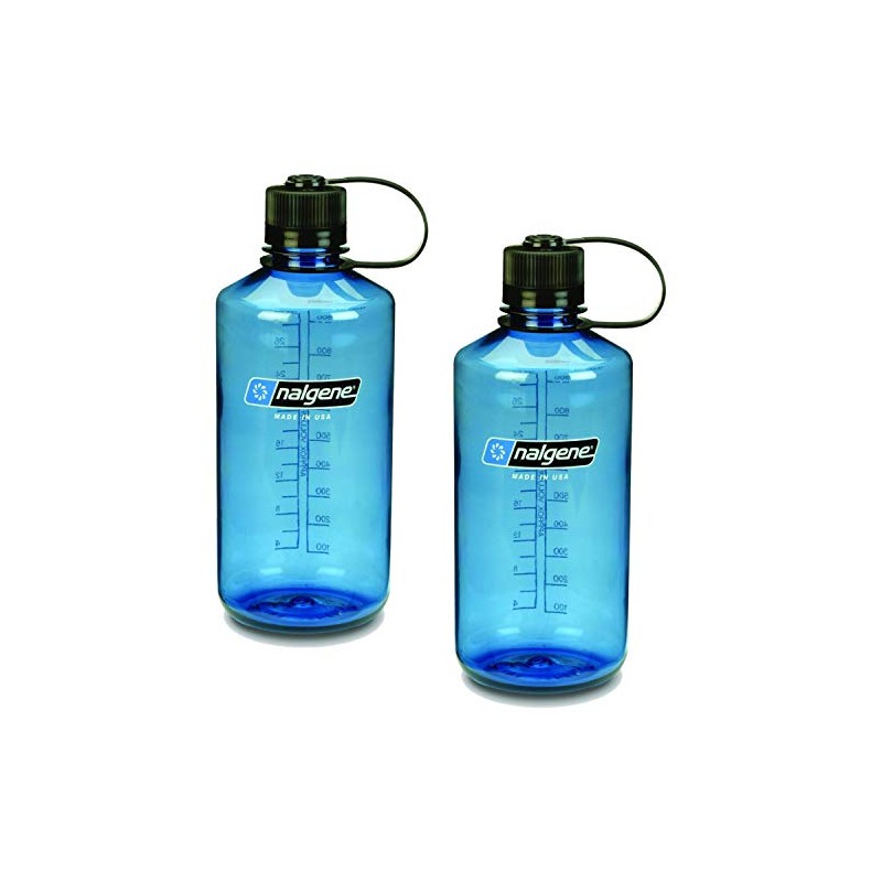 Nalgene 2 x 1L Narrow Mouth Water Bottle (Slate, Blue