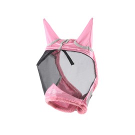 Harrison Howard Horse Fly Mask UV Protective Fine Mesh with Extra Wool Soft Touch on Skin Fly and UV Protection Light Pink M