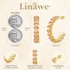 Linawe Champagne Chunky Gold Hoop Earrings for Women Trendy, Hypoallergenic