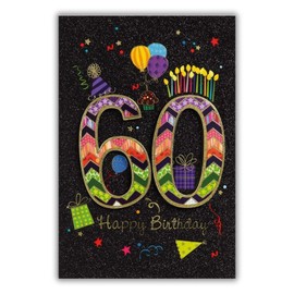 bsb 60th Birthday Card Woman & Man - Birthday Card in 11.5 x 17.0 cm - Birthday Card with Party Motif - 60th Birthday Card with Envelope - Birthday Cards