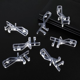 24 PCS Hidden Channel Valance Clips, 1-7/8inch Clear Plastic Blinds Clips for Valance with a Groove in The Back