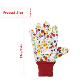 Rumyve 2 Pairs Ladies Gardening Gloves,Floral Garden Gloves Set for Women,Comfortable Safety Work Gloves with Elastic Cuffs for Yard Cleaning Landscaping Camping