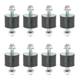 PATIKIL M10 40x20mm Rubber Isolator Mounts, 4 Pcs Rubber Studs Shock Absorber Anti-Vibration Isolation Damping Mounts with Lock Nuts for Motor, Air Compressor, Engines (70mm Height)