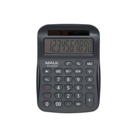MAUL Eco MJ 555 Calculator, Solar with 10 Digits Display, Sustainable Desktop Calculator Made of Recycled Plastic, Standard Functions, Blue Angel/uz116, Grey