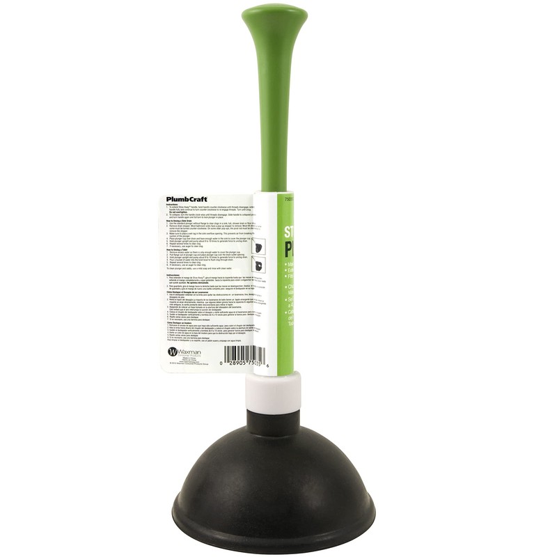 Plumb Craft Stow-Away Plunger with Adjustable Length Handle, White (1