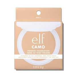 e.l.f. e.l.f. Camo Powder Foundation, Primer-Infused Buildable & Long-Lasting Medium-to-Full Coverage Foundation, Light 210 N