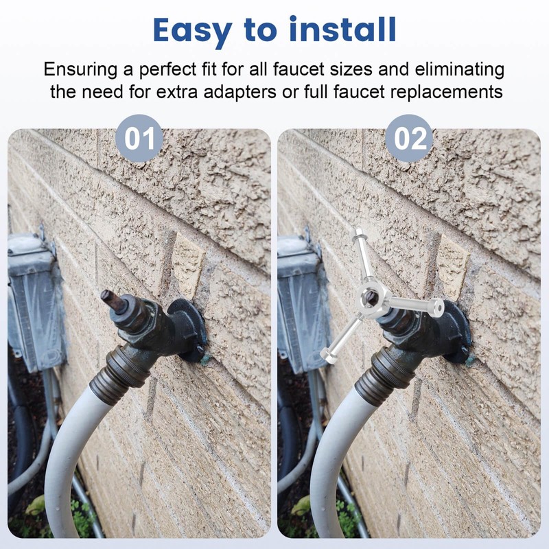 QCG Adjustable Water Shut Off Replacement Handle, Universal Outdoor Faucet