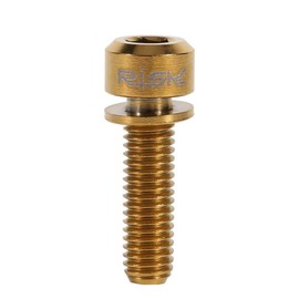 Bicycle Bolts with Washers 6pcs Mountain Bike Screws for Road Bike M5x18mm Titanium Alloy TC4 (Gold)