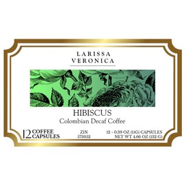 Hibiscus Colombian Decaf Coffee (Single Serve K-Cup Pods) (Gourmet, Naturally Flavored, Whole Coffee Beans) (12 pods, ZIN: 573052)