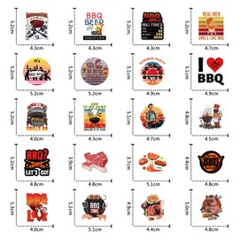 63Pcs Barbecue Stickers Pack,Cartoon Aesthetic Vinyl Waterproof Decals for Water Bottle,Laptop,Phone,Skateboard,Scrapbooking,Bumper Decor for Kids Teens Adults Fans for Party Supply Decor