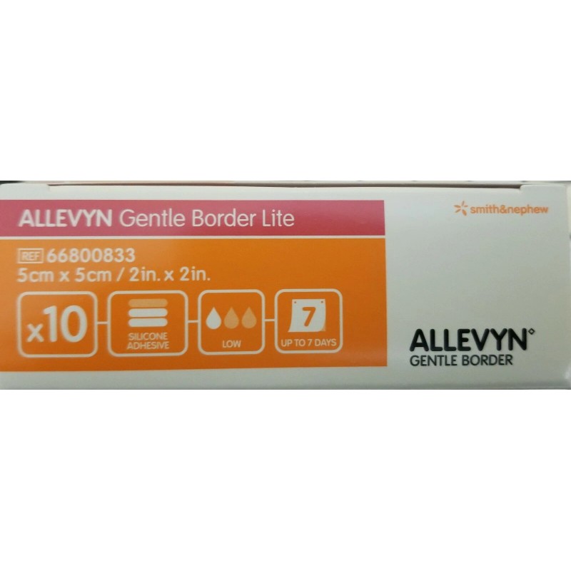 Allevyn 10 pices Allevyn gentle border 5cm X 5cm