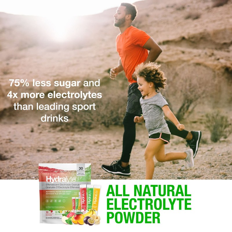 HydraLyte Electrolyte Powder, Low Sugar Electrolyte Packets Designed for Rapid