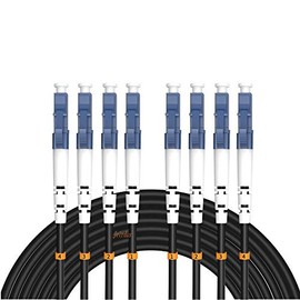 Jeirdus 100Meters 328ft LC to LC Outdoor Armored 4 Core 9/125 SM Fiber Optic Cable Jumper Optical Patch Cord Singlemode LC-LC