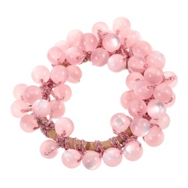 Baluue Elegant Pink Cat Eye Hair Scrunchies for Women Stretchy Elastic Hair Ties with Crystal Detail for Ponytail and Braids Gentle Fit