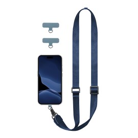 EKAX Double Hook Lanyard, Smartphone Strap, Neck Strap, Includes Strap Holder, Lost and Fall Prevention, Width 0.8 inches (2 cm), Shoulder Neck Relax, Adjustable Length, Tag Patch, No Charging Effect,