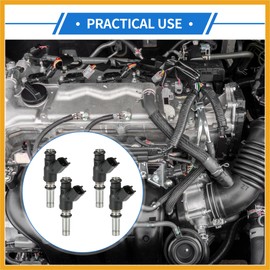 Partuto 4 Pcs Fuel Injector Compatible for OPEL for Astra H Hatchback 1.3 CDTI 05-10 1.4 1.6 1.7 CDTI 04-10, Flow Matched Plastic Black Fuel Injection Nozzle Replacement