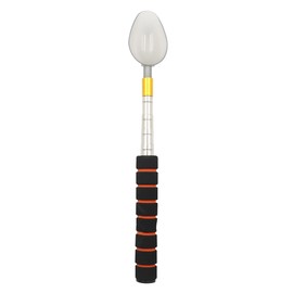 FONGKNOX Fishing Telescope Baits Casting Spoons Stainless Steel Groundbait Scoop 74cm 2.4Ft with 2 Scoops Long Distance Enhanced Bait Casting Baiting Spoon Lure Baiting Throwing Stick ISO Rock Fishing