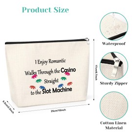 Gambler Gift Makeup Bag Casino Lovers Gifts for Women Slot Machine Makeup Bag for Gamblers Casino Lover Friends Her Christmas Birthday Presents for Gambler Friends Makeup Travel Pouch Game Lover Gift