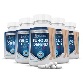 Justified Laboratories (5 Pack) Fungus Defend Max Pills 40 Billion CFU Probiotic Supports Strong Healthy Natural Clear Nails 300 Capsules