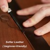 GORGECRAFT 1/2" Wide Faux Grain Buffalo Black Leather Strip 79"