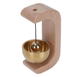 Shopkeepers Bell for Door Opening, 7.5x3.7x3.2cm/2.95x1.45x1.25inch Wood Brass Hanging Door Chime for Business When Entering, Hanging Decor Bells for Door