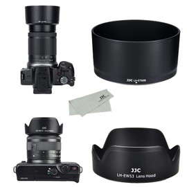 JJC (1+1) ABS Reversible Lens Hood for Canon ET-60B & Canon EW-53 Compatible Canon RF-S 55-210mm F5-7.1 IS STM & Canon RF-S 18-45mm F4.5-6.3 IS STM Lens Compatible with Canon EOS R50 Dual Lens Kit