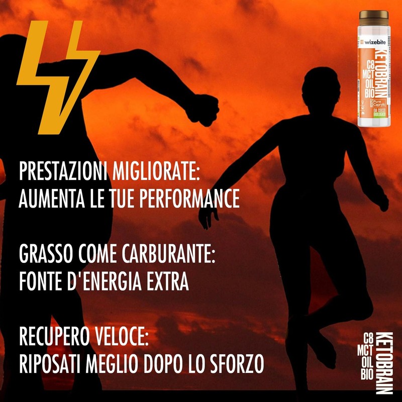 WIZEBITE - Olio MCT C8 Puro Biologico Squeeze KetoBrain |