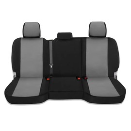 CarsCover Custom Fit 2013-2018 Dodge Ram 1500 2500 3500 Pickup Truck Neoprene Car Rear 60/40 Seat Covers without Armrest Gray & Black Sides