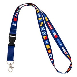 Nautical Boating Lanyard Badge ID Car Keys Keychain Souvenir Holder Nurse Doctor Teacher Office Detachable Breakaway Snap Buckle (Nautical Flag)