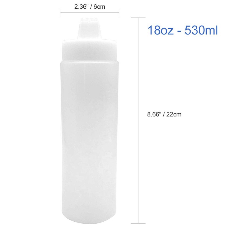 GARASANI 4 Hole Sauce Squeeze Condiment Bottles Dispenser (18oz -