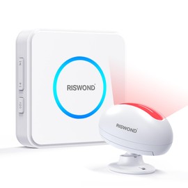 AMHEY Motion Sensor Door Chime, Wireless Motion Detector Alarm Indoor, Business Entry Alert Bell with Buzzer, Doorbell for Home/Garage Door/Store, USB/Battery Powered