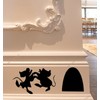 FnkBiz Jaq and Gus Wall Decal Mouse Hole Baseboard Sticker