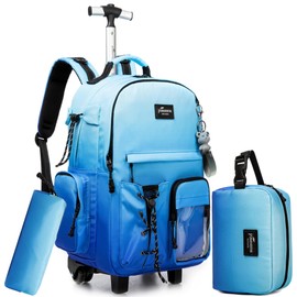 Oruiji Rolling Backpack for Girls Backpack with Wheels for Teens Boys Kids Rolling Backpack for Travel School Backpack with Wheels for Teens with Lunch Box