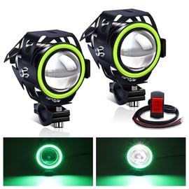 Aoling Motorcycle Fog Lamp, 12V 24V, Green Squid Ring, Motorcycle Headlight, Auxiliary LED Light, Projector, Fog Light, Auxiliary Light, Universal Car Exterior Light, Architectural Lighting Fixture,