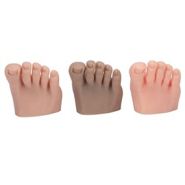 Practica el Modelo de Pie Falso, 3 Piezas de Silicona Suave y Flexible Practica el Tatuaje del Pie Practica el Pie de Entrenamiento de Práctica de Uñas para Uñas Acrílicas