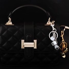 Dice Bag Charm Keychain for Women Men - y2k Lucky color purse a Pendant - Stylish Charms for Christmas Accessories (silvery)