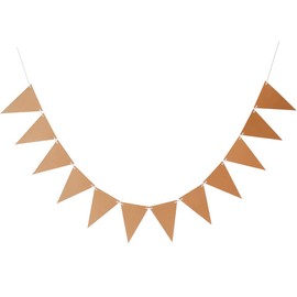 Set 3 DIY Kraft Card Banner Make Your Own Bunting 36 Pieces Triangle Flags Christmas Decorations Birthday Wedding Party Blank Banners 19x13cm with Hanging Ropes for DIY Painting Writing