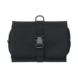 MUJI OHCA1A2S Polyester Hanging Case with Detachable Pouch, Black, Approx. 4.7 x 7.1 x 1.8 inches (12 x 18 x 4.5 cm)