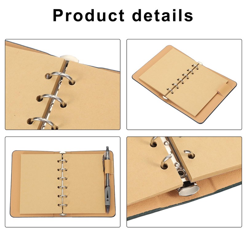 PATIKIL 6 Ring Binder Cover, 1 Pack A7 Kraft Leather