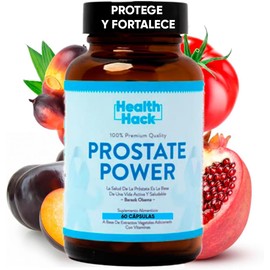 Health Hack Prostate Power | Suplemento Avanzado para la Salud de la Próstata | Fórmula Natural con Semilla de Calabaza, Ciruelo Africano, Granada, Licopeno, Zinc y Vitamina D