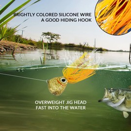 THKFISH 3pcs Rubber Jigs Bass Lures Bass Jigs Bass Saltwater Flounder, Fluke, Bass, Blackfish 3 Sizes-Mixed