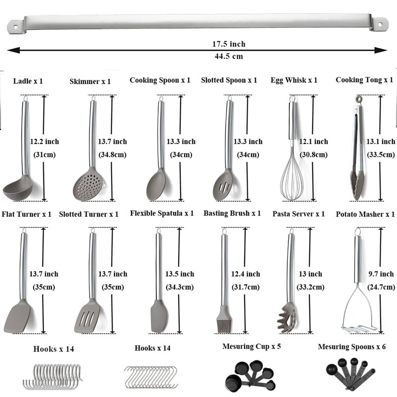 Kitchen Utensils Set, Kyraton 38 Piece Silicone kitchen Cooking Utensils