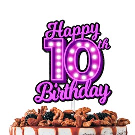 L-ZiD-10 - Decoración para tartas de bebé Alian para niños y niñas, baby shower, feliz cumpleaños, guerra espacial, suministros de decoración para fiestas, números, estrellas, decoración de pasteles, alegría a un año