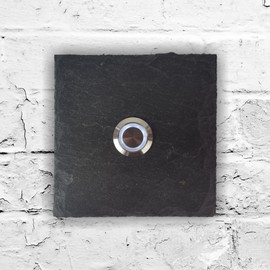 laser-diele Doorbells - Slate Bell Sign - Front Doorbell - Illuminated Doorbell - with LED - 100 x 100 mm - Blank