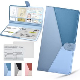 Car-Registration-and-Insurance-Card-Holder,Vehicle-Glove-Box-Organizer with Magnetic Closure Leather-Car-Document-Holder for Cards Auto Car Document Wallet Case Essential Document Driver License Blue