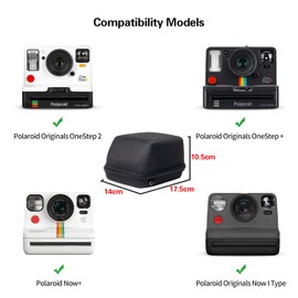 HIYQIN Kameratasche Kompatibel mit Polaroid Now+/Now I-Type/OneStep+/Onestep 2 VF Sofortbildkamera - Hartschalen-Tragetasche mit Schultergurt - Schwarz