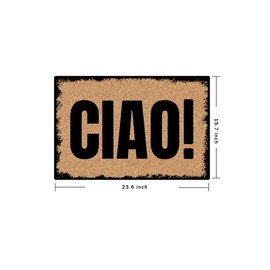 NICESIR Welcome Mat Ciao Funny Doormat for Home Entrance (23.6 X 15.7 inch) Polypropylene Fabric Top with Rubber Back Doormat for Front Door Indoor Outdoor Rug