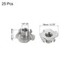 sourcing map 1/4"-20 T-nut 25pcs 304 Stainless Steel 4 Pronged