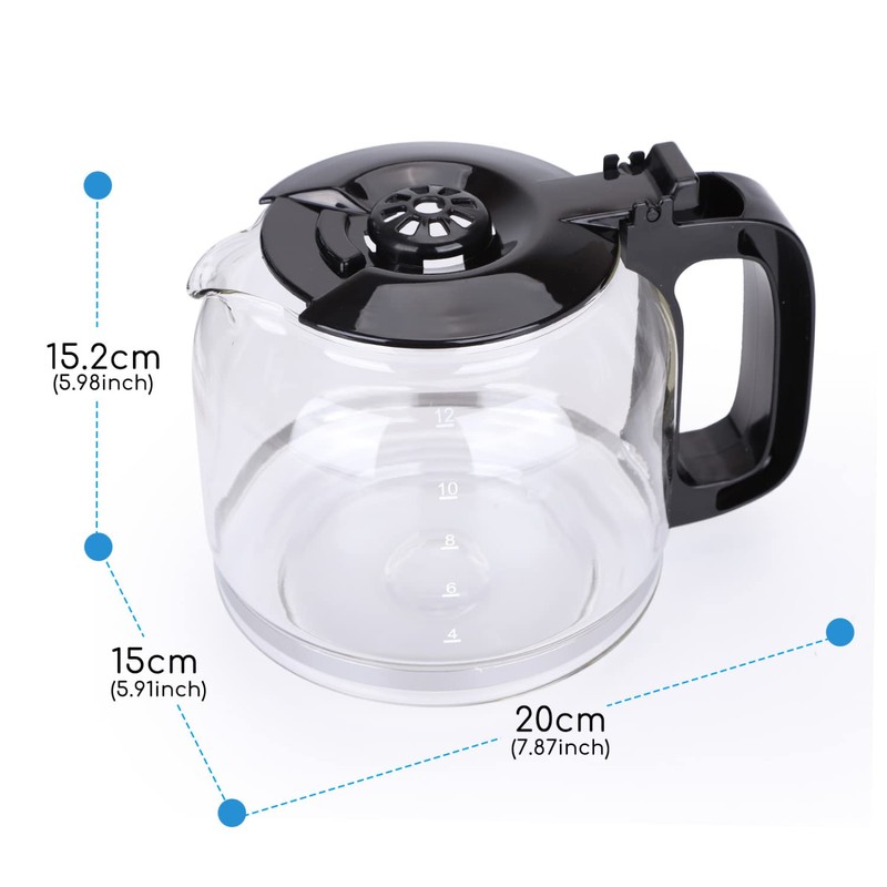 12-Cup Replacement Glass Carafe for Taylor Swoden Coffee Maker Models