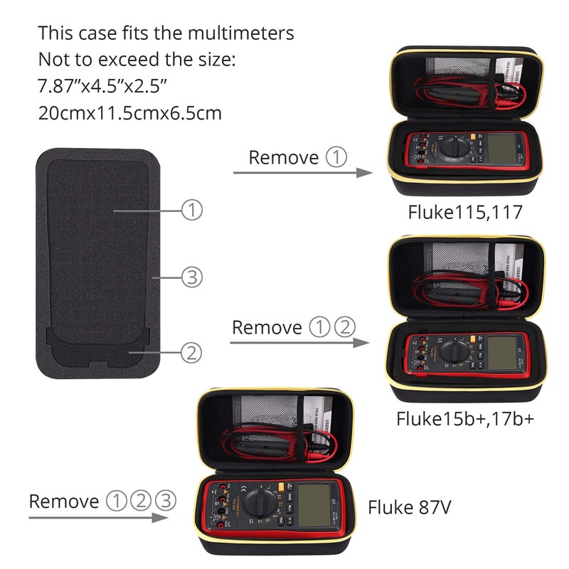 Proster Multimeter Case with DIY Sponge Carrying Case for Digital